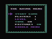 Hey Diddle Diddle for IBM PC/Compatibles - The rhyme game menu.