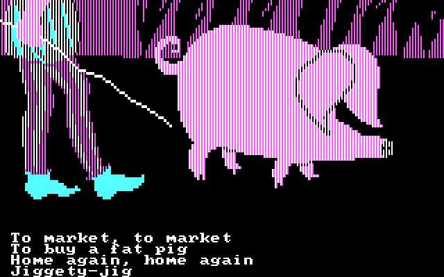 Hey Diddle Diddle IBM PC/Compatibles Screenshot: Each rhyme is accompanied by a short musical theme.