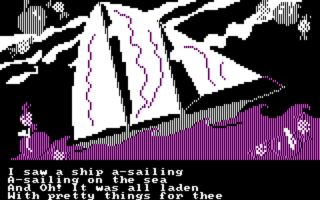 Hey Diddle Diddle IBM PC/Compatibles Screenshot: Ships sailing...