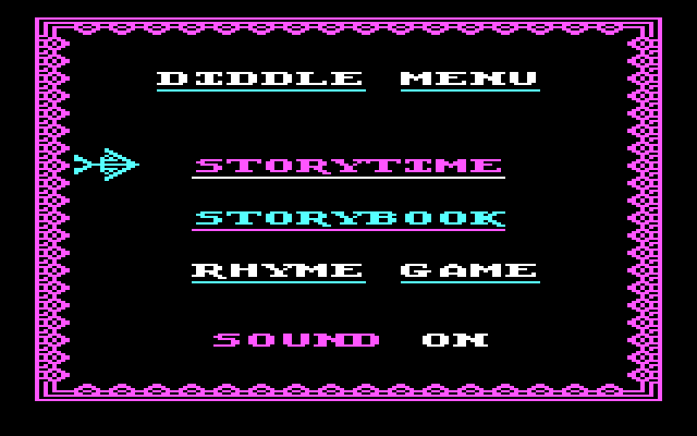 Hey Diddle Diddle IBM PC/Compatibles Screenshot: The main menu.