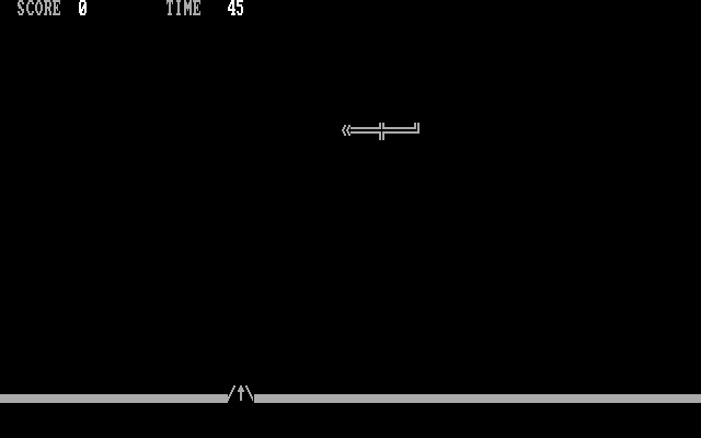 Sky Wolf IBM PC/Compatibles Screenshot: Gameplay; here comes a ship to destroy.