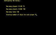Stellar Invasion for IBM PC/Compatibles - Setting up game options.