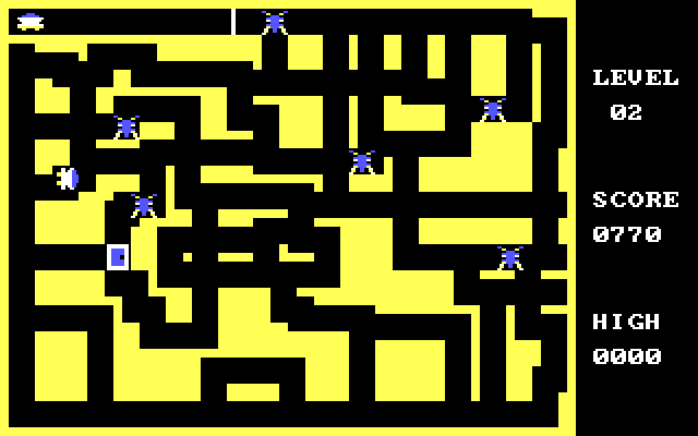 Mine Shaft IBM PC/Compatibles Screenshot: Get to the door to complete the level.