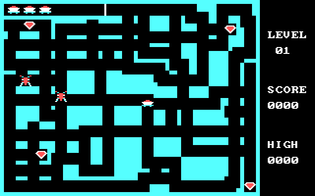 Mine Shaft IBM PC/Compatibles Screenshot: The game begins...