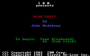 Mine Shaft for IBM PC/Compatibles - Title screen.
