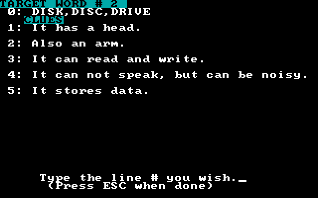 Game Show, The IBM PC/Compatibles Screenshot: Modifying an existing subject.