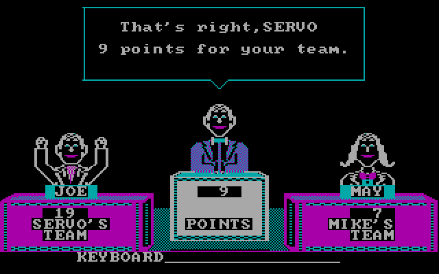 Game Show, The IBM PC/Compatibles Screenshot: Another right answer!
