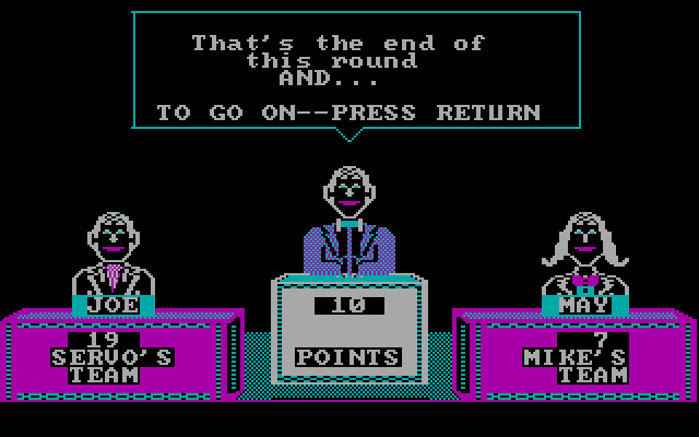 Game Show, The IBM PC/Compatibles Screenshot: The end of the round...