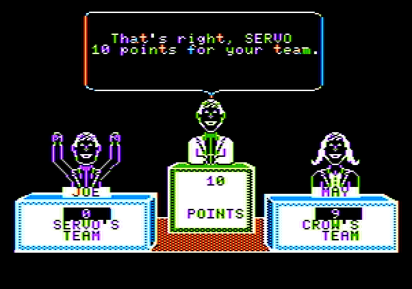 Game Show, The Apple II Screenshot: A correct answer!