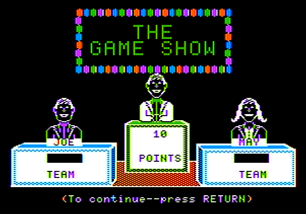 Game Show, The Apple II Screenshot: Title screen.
