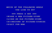 Kidwriter for IBM PC/Compatibles - The main menu.
