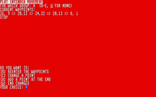 In Harm's Way Atari ST Screenshot: Plot intended movement.