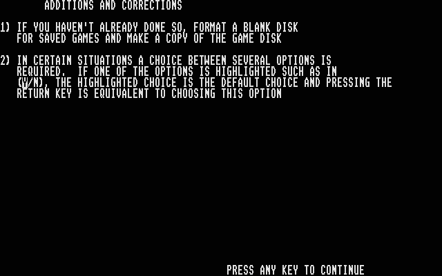 In Harm's Way Atari ST Screenshot: First, some important notices...