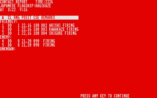 In Harm's Way Atari ST Screenshot: First, review the status...