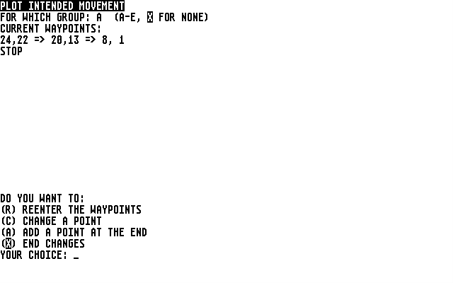 In Harm's Way Atari ST Screenshot: Plot your movement...
