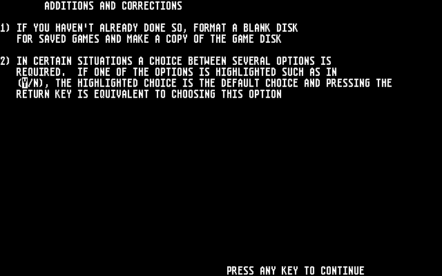 In Harm's Way Atari ST Screenshot: First, some important information...