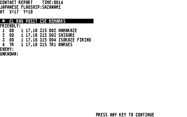In Harm's Way Atari ST Screenshot: Viewing some reports.