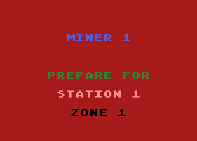 Miner 2049er Atari 8-bit Screenshot: Ready for station 1?