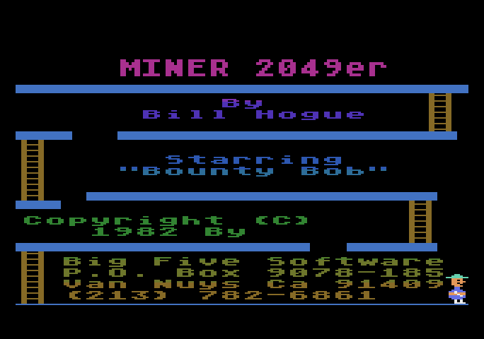 Miner 2049er Atari 5200 Screenshot: Title screen.