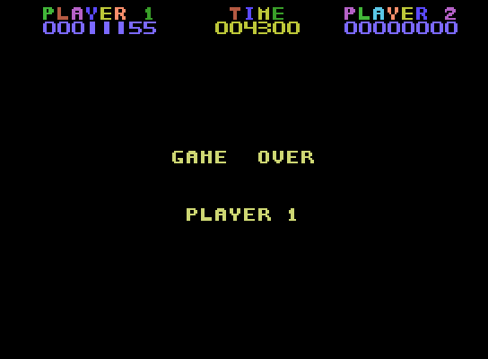 Miner 2049er ColecoVision Screenshot: Game over.