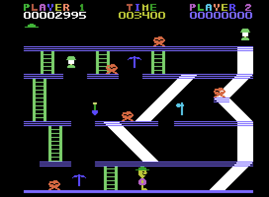 Miner 2049er ColecoVision Screenshot: Level 2 start.