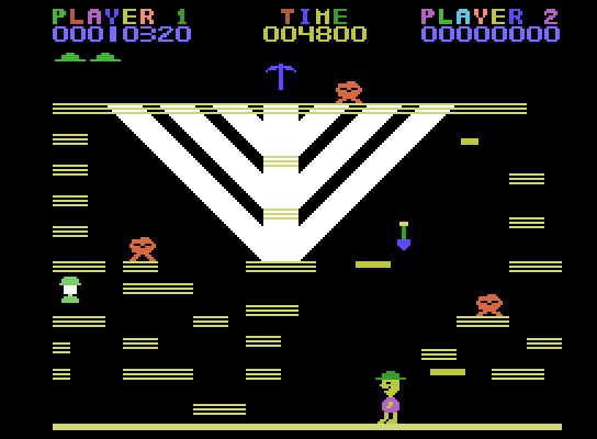 Miner 2049er ColecoVision Screenshot: Level 5 start.