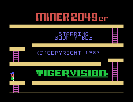 Miner 2049er TI-99/4A Screenshot: Title screen.