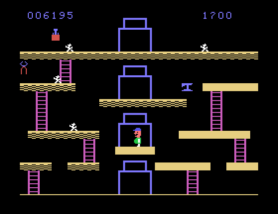 Miner 2049er TI-99/4A Screenshot: Gameplay on station 2.