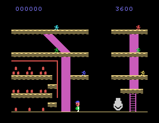 Miner 2049er TI-99/4A Screenshot: Game demo, station 8.