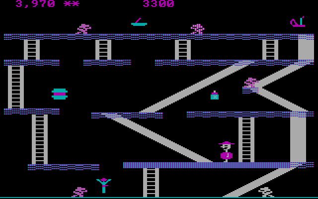 Miner 2049er IBM PC/Compatibles Screenshot: This level features a lot of slides.