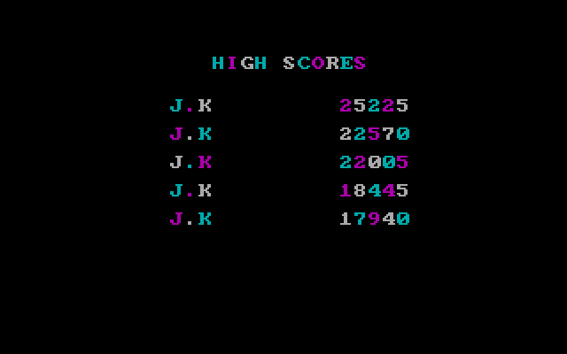 Miner 2049er IBM PC/Compatibles Screenshot: High scores.