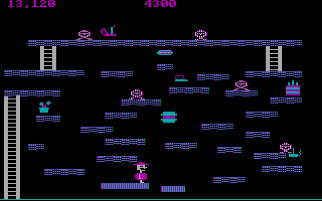 Miner 2049er IBM PC/Compatibles Screenshot: There are a lot of small platforms on this level.