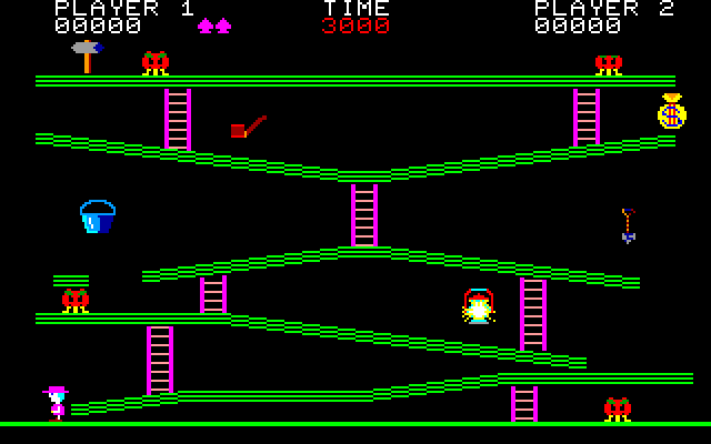 Miner 2049er Fujitsu FM-7 Screenshot: Game start.