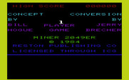 Miner 2049er for Commodore VIC-20 - Title screen.