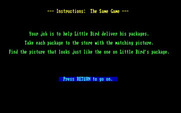 Big Bird's Special Delivery for IBM PC/Compatibles - Game instructions.