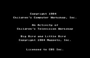 Big Bird's Special Delivery for Commodore 64 - Copyright screen.