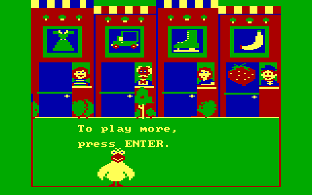 Big Bird's Special Delivery IBM PC/Compatibles Screenshot: Press enter to deliver some more...