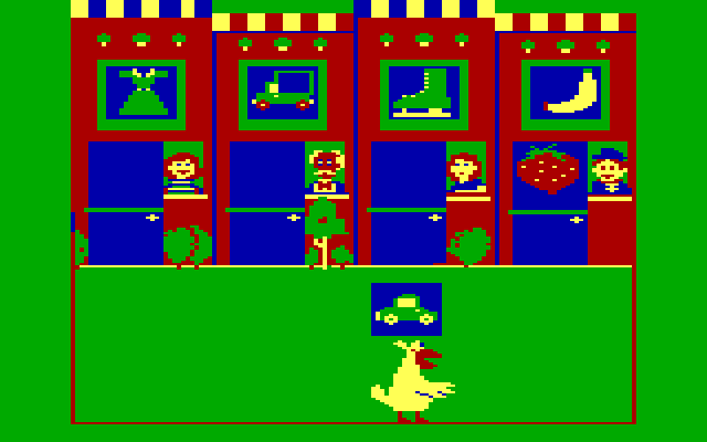 Big Bird's Special Delivery IBM PC/Compatibles Screenshot: Where should this package go?