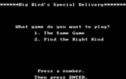 Big Bird's Special Delivery for IBM PC/Compatibles - The main menu.