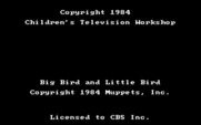 Big Bird's Special Delivery for IBM PC/Compatibles - Copyright screen.