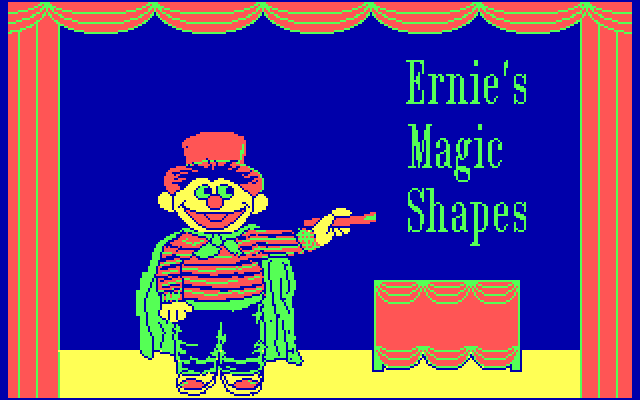 Ernie's Magic Shapes IBM PC/Compatibles Screenshot: Title screen.