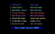 Ernie's Magic Shapes for IBM PC/Compatibles - The main menu.