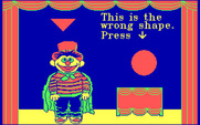 Ernie's Magic Shapes for IBM PC/Compatibles - Game instructions; this is the wrong shape.