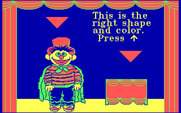 Ernie's Magic Shapes for IBM PC/Compatibles - Game instructions; this is the both right shape and color.