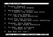 Ernie's Magic Shapes for Apple II - The main menu.