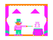 Ernie's Magic Shapes for TRS-80 Color Computer - A rabbit appears when you answer correctly.