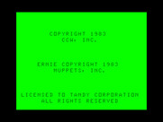 Ernie's Magic Shapes for TRS-80 Color Computer - Copyright information.