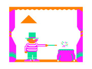Ernie's Magic Shapes for TRS-80 Color Computer - Poof! Ernie makes a shape appear.