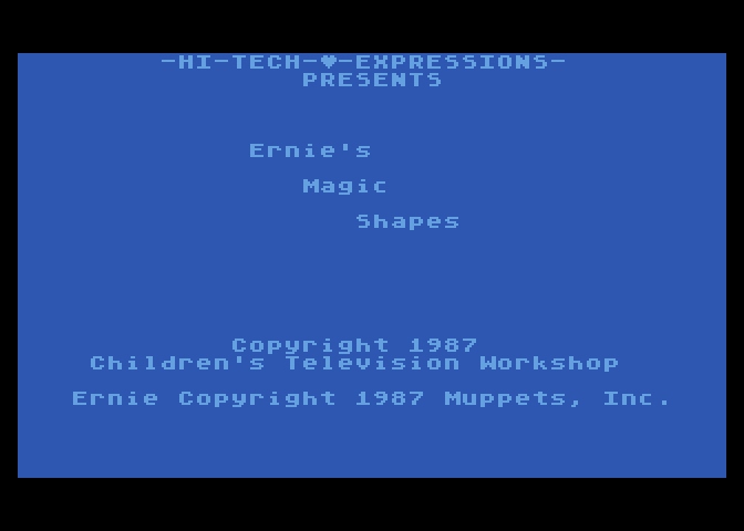 Ernie's Magic Shapes Atari 8-bit Screenshot: Loading screen (Hi-Tech Expressions release).