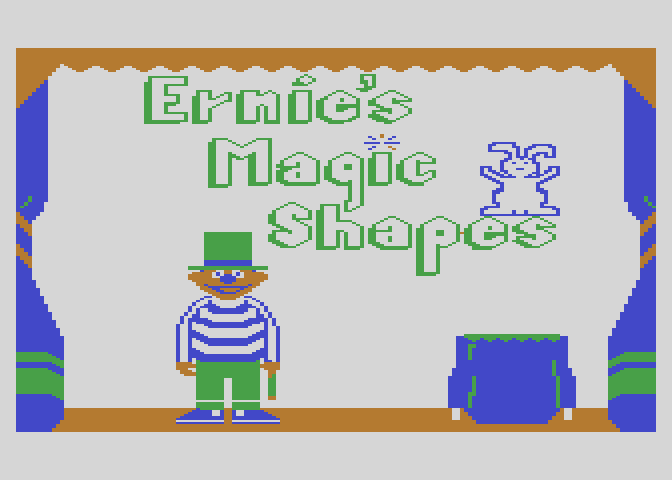 Ernie's Magic Shapes Atari 8-bit Screenshot: Title screen.